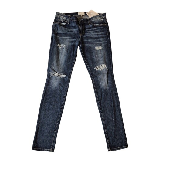 Current/Elliot The Skinny Distressed Jeans Mid Rise Skinny Jeans Love Destroy 30 - Picture 1 of 9